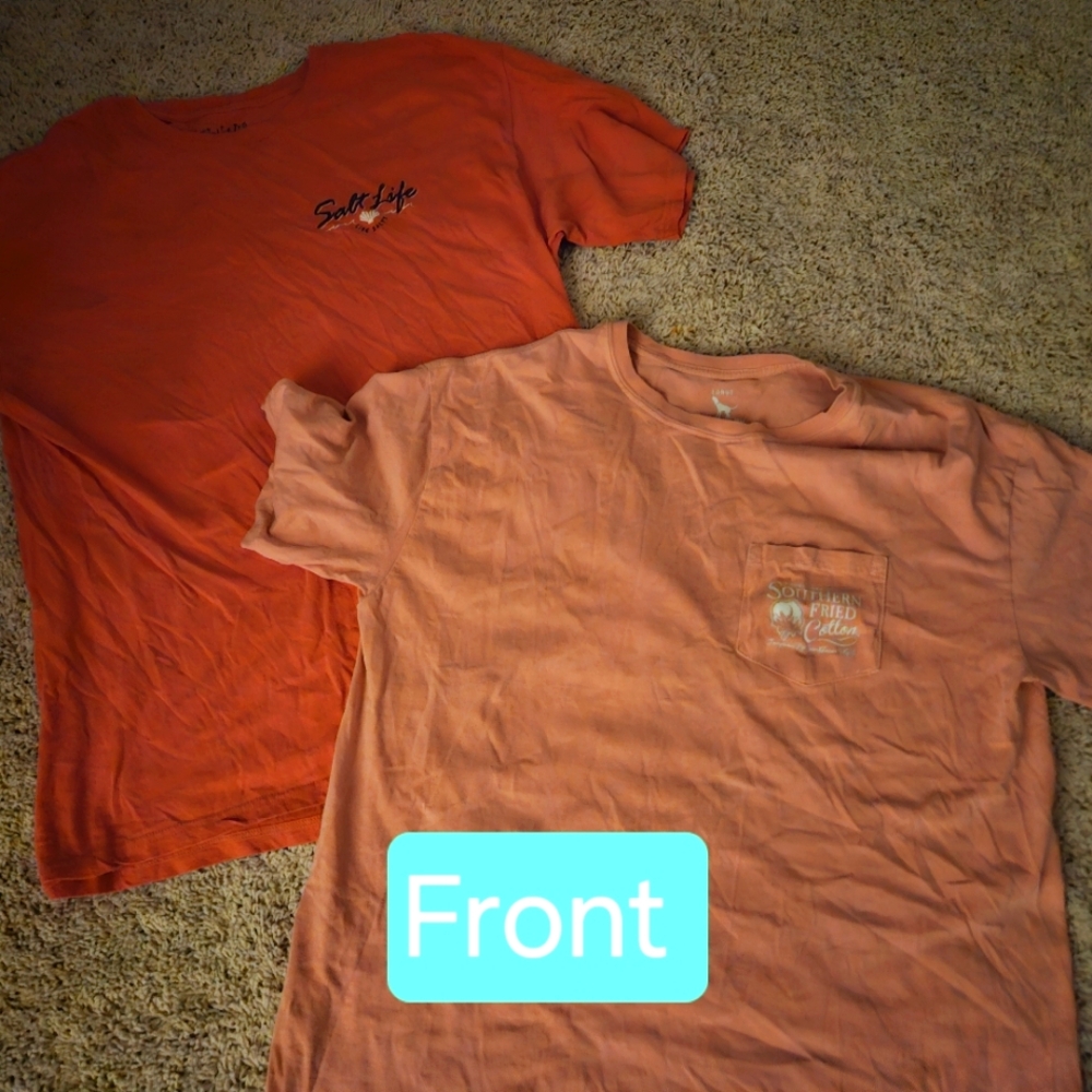 Ladies size large t shirts - Salt life and Southern fried cotton